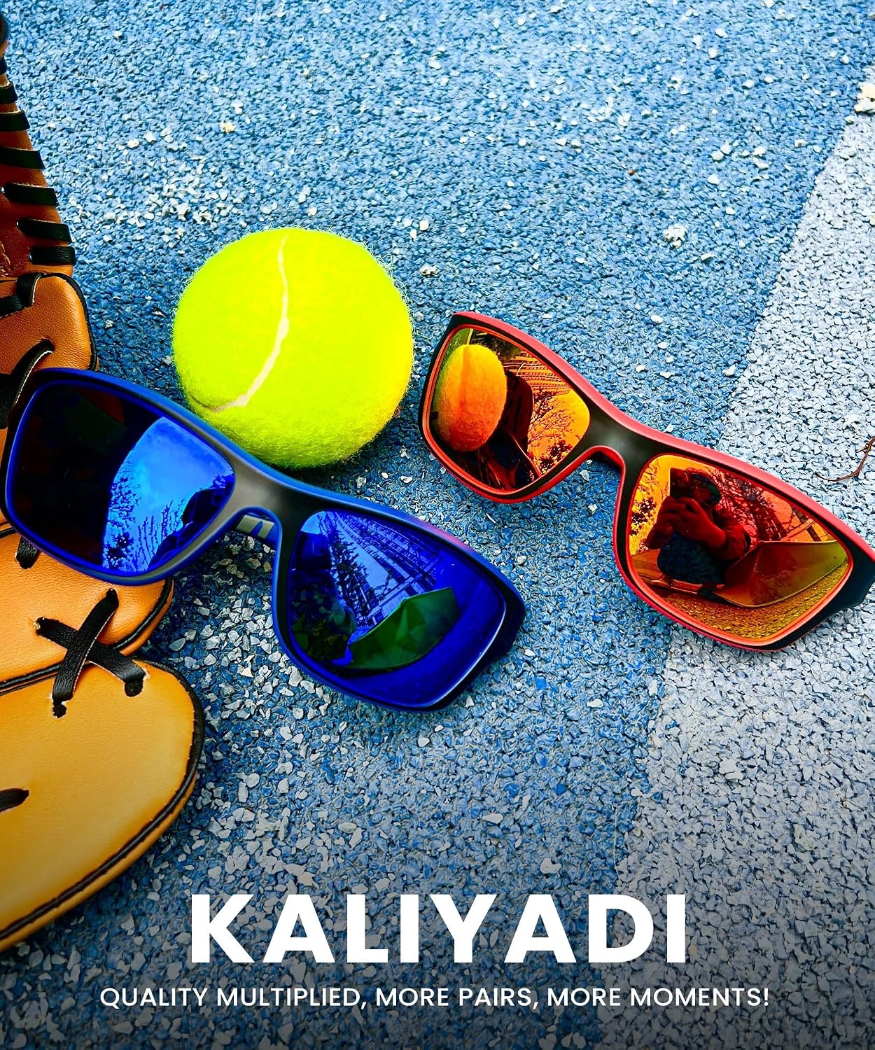 image:imageKALIYADI Polarized Sunglasses for Men Sports Sun Glasses for Driving Cycling Fishing with UV protectionD10 BlackDark BlueRedNight Vision