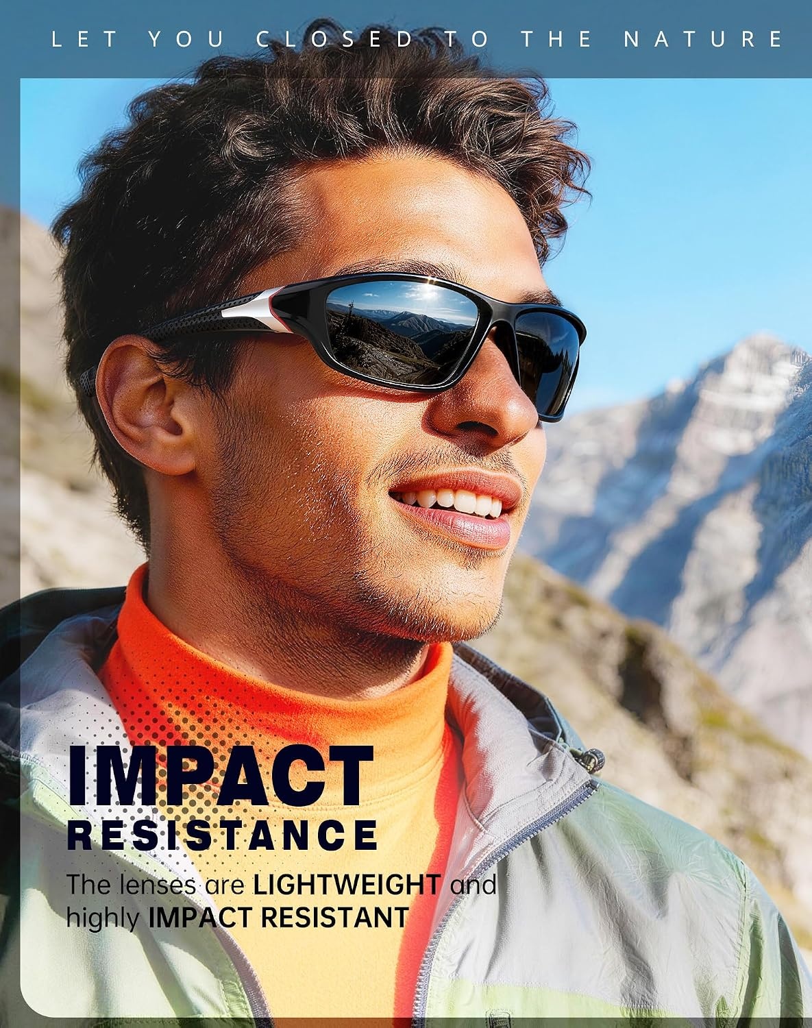 image:imageKALIYADI Sports Polarized Sunglasses Men UV400 Protection for Fishing Driving CyclingGreenBlueBlue