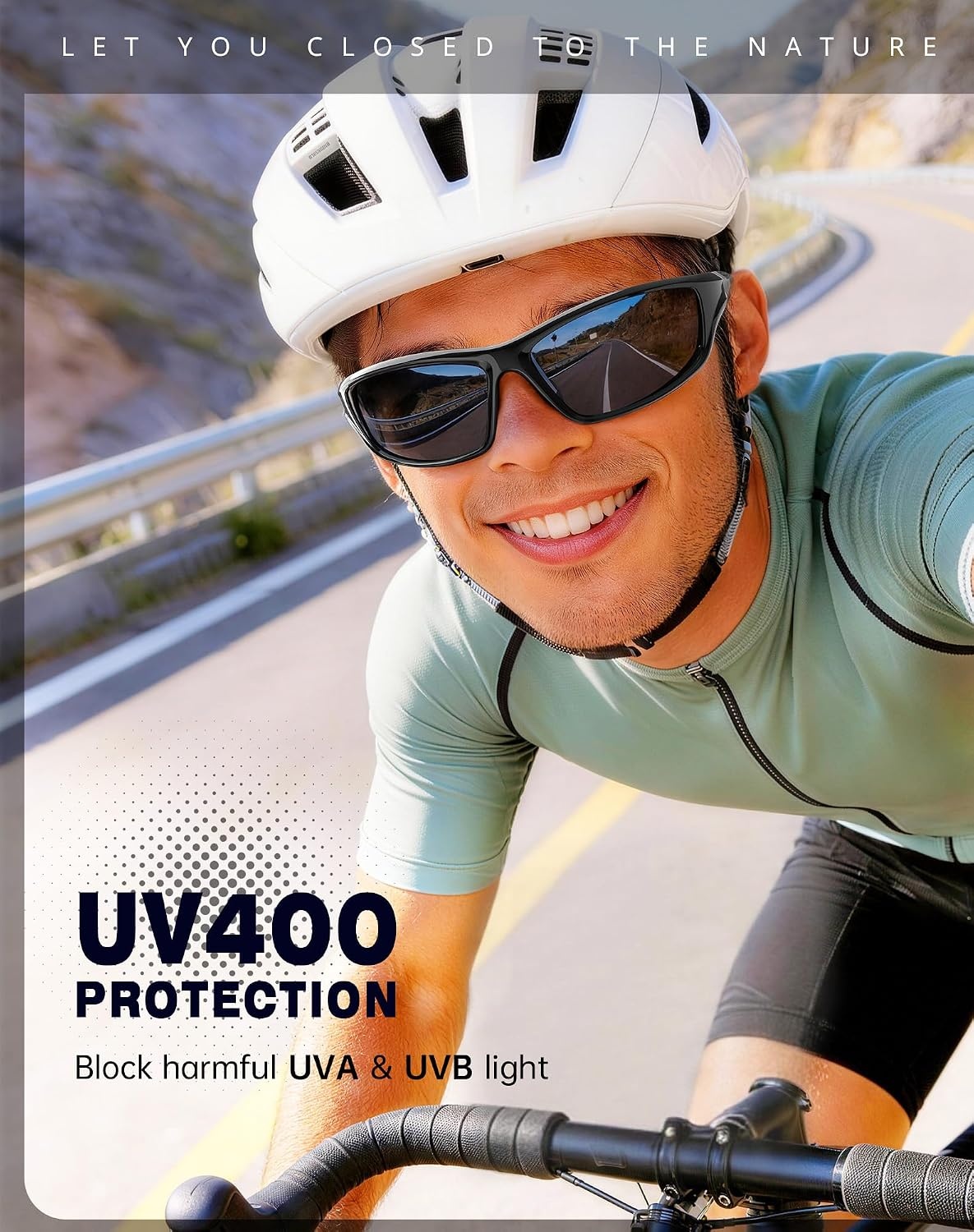 image:imageKALIYADI Sports Polarized Sunglasses Men UV400 Protection for Fishing Driving CyclingOrangeBlackBlue