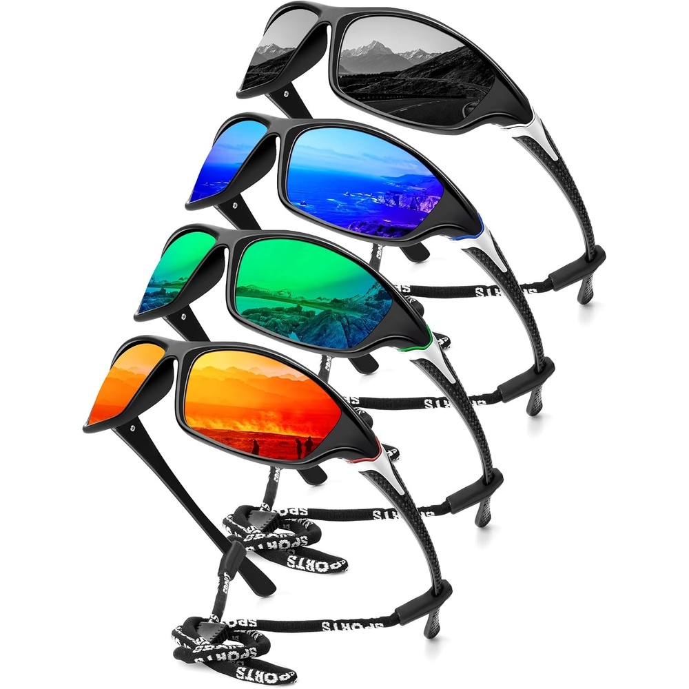 image:imageKALIYADI Sports Polarized Sunglasses Men UV400 Protection for Fishing Driving CyclingBlackBlueGreenRed
