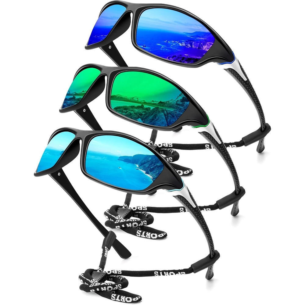 image:imageKALIYADI Sports Polarized Sunglasses Men UV400 Protection for Fishing Driving CyclingGreenBlueBlue