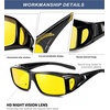 KALIYADI Night-Vision-Glasses Fit-Over-Glasses Wrap-Around Glasses: Anti Glare Night Driving Glasses for men women HD Lens(Glossy Black/Night Vision + Glossy Black/Night Vision + Glossy Black/Night Vision)