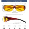 KALIYADI Night-Vision-Glasses Fit-Over-Glasses Wrap-Around Glasses: Anti Glare Night Driving Glasses for men women HD Lens(Glossy Black/Night Vision + Wine Red Gradient/Night Vision + Matte Tortoise/Night Vision)