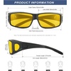 KALIYADI Night-Vision-Glasses Fit-Over-Glasses Wrap-Around Glasses: Anti Glare Night Driving Glasses for men women HD Lens(Matte Black/Night Vision + Matte Black/Night Vision + Matte Black/Night Vision)