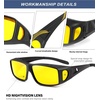 KALIYADI Night-Vision-Glasses Fit-Over-Glasses Wrap-Around Glasses: Anti Glare Night Driving Glasses for men women HD Lens(Matte Black/Night Vision + Matte Black/Night Vision + Matte Black/Night Vision)