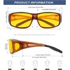 KALIYADI Night-Vision-Glasses Fit-Over-Glasses Wrap-Around Glasses: Anti Glare Night Driving Glasses for men women HD Lens(Transparent Grey/Night Vision + Glossy Black/Night Vision + Transparent Brown/Night Vision)