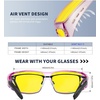 KALIYADI Night-Vision-Glasses Fit-Over-Glasses Wrap-Around Glasses: Anti Glare Night Driving Glasses for men women HD Lens(Transparent Grey/Night Vision + Matte Black/Night Vision + Transparent Purple/Night Vision)