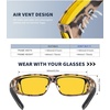 KALIYADI Night-Vision-Glasses Fit-Over-Glasses Wrap-Around Glasses: Anti Glare Night Driving Glasses for men women HD Lens(Z08-matte Tortoise/Night Vision)