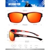 KALIYADI Polarized Sunglasses for Men, Sports Sun Glasses for Driving Cycling Fishing with UV protection(Matte Black/Dark Blue/Red)