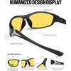 KALIYADI Sports Polarized Sunglasses Men UV400 Protection for Fishing Driving Cycling(Black/Yellow/Yellow)