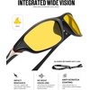 KALIYADI Sports Polarized Sunglasses Men UV400 Protection for Fishing Driving Cycling(Black/Yellow/Yellow)