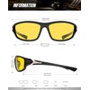 KALIYADI Sports Polarized Sunglasses Men UV400 Protection for Fishing Driving Cycling(Black/Yellow/Yellow)