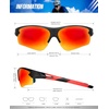 KALIYADI Sports Sunglasses for Men, Polarized Sun Glasses for Men Women Youth Baseball Softball with UV Protection((3 Packs) Black/Blue Green/Red)