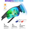 KALIYADI Sports Sunglasses for Men, Polarized Sun Glasses for Men Women Youth Baseball Softball with UV Protection((3 Packs) Black/Purplish Red/Blue Green)