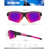 KALIYADI Sports Sunglasses for Men, Polarized Sun Glasses for Men Women Youth Baseball Softball with UV Protection((3 Packs) Black/Purplish Red/Dark Blue)