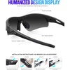 KALIYADI Sports Sunglasses for Men, Polarized Sun Glasses for Men Women Youth Baseball Softball with UV Protection((3 Packs) Glossy Black/Glossy Transparent Grey/Glossy Transparent Grey Green)