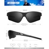 KALIYADI Sports Sunglasses for Men, Polarized Sun Glasses for Men Women Youth Baseball Softball with UV Protection((3 Packs) Matt Black/Matt Transparent Grey/Matt Transparent Grey Green)