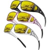 KALIYADI Night-Vision-Glasses Fit-Over-Glasses Wrap-Around Glasses: Anti Glare Night Driving Glasses for men women HD Lens(Transparent Grey/Night Vision + Matte Black/Night Vision + Transparent Purple/Night Vision)