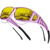 KALIYADI Night-Vision-Glasses Fit-Over-Glasses Wrap-Around Glasses: Anti Glare Night Driving Glasses for men women HD Lens(Z05-transparent Purple/Night Vision)