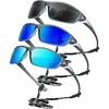 KALIYADI Sports Polarized Sunglasses Men UV400 Protection for Fishing Driving Cycling(Black/Blue/Blue)