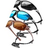 KALIYADI Sports Polarized Sunglasses Men UV400 Protection for Fishing Driving Cycling(Black/Blue/Brown)