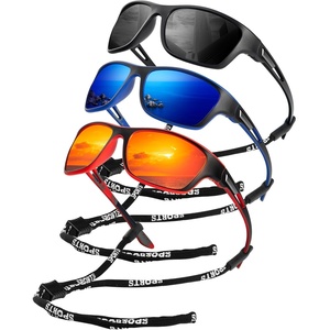 KALIYADI Polarized Sunglasses for Men, Sports Sun Glasses for Driving Cycling Fishing with UV protection(Matte Black/Dark Blue/Red)