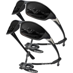 KALIYADI Sports Polarized Sunglasses Men UV400 Protection for Fishing Driving Cycling(Black/Black)