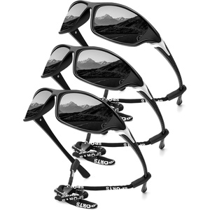 KALIYADI Sports Polarized Sunglasses Men UV400 Protection for Fishing Driving Cycling(Black/Black/Black)