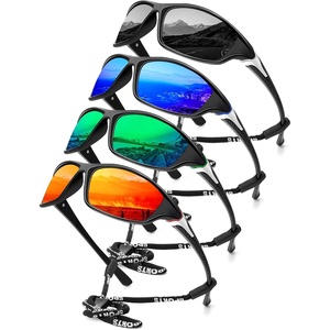 KALIYADI Sports Polarized Sunglasses Men UV400 Protection for Fishing Driving Cycling(Black/Blue/Green/Red)
