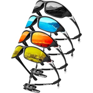 KALIYADI Sports Polarized Sunglasses Men UV400 Protection for Fishing Driving Cycling(Black/Blue/Red/Yellow)