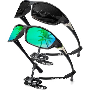 KALIYADI Sports Polarized Sunglasses Men UV400 Protection for Fishing Driving Cycling(Black/Green)