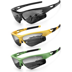KALIYADI Sports Sunglasses for Men, Polarized Sun Glasses for Men Women Youth Baseball Softball with UV Protection((3 Packs) Glossy Black/Glossy Gold/Glossy Olive)