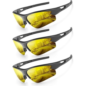 KALIYADI Sports Sunglasses for Men, Polarized Sun Glasses for Men Women Youth Baseball Softball with UV Protection(Night Vision+night Vision+night Vision)